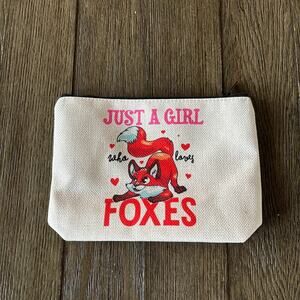 Cosmetic Bag Fox Just A Girl Who Loves Foxes Gift Zipper Pencil Bag